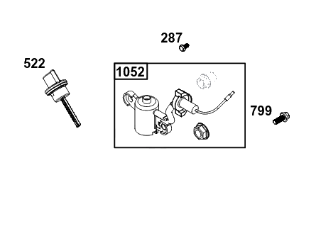 Lubrication Group Diagram and Parts List for 130G36-0114-H5 100000 - 19Z999 Briggs and Stratton Engine